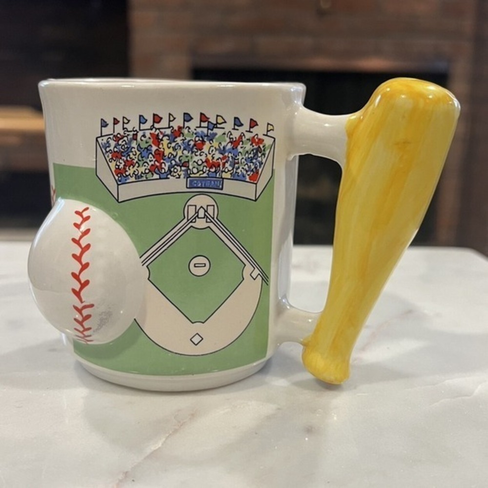 Vintage Emson Baseball Coffee Cup Bat Handle Taiwan 1987‎